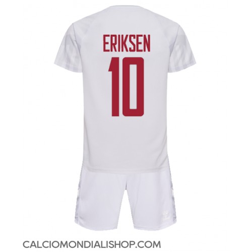Maglie da calcio Danimarca Christian Eriksen #10 Seconda Maglia Bambino Mondiali 2022 Manica Corta (+ Pantaloni corti)